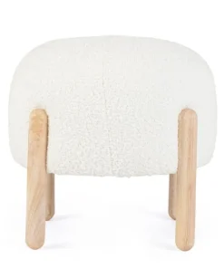 Bizzotto Sgabelli>SGABELLO EFFETTO BOUCLE' BIANCO - DAYLA