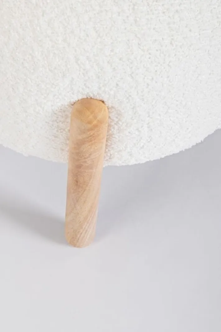 Bizzotto Sgabelli>SGABELLO EFFETTO BOUCLE' BIANCO - DAYLA