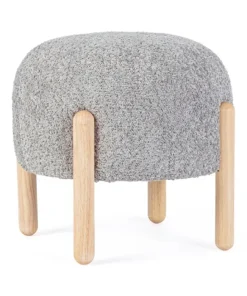 Bizzotto Sgabelli>SGABELLO EFFETTO BOUCLE' GRIGIO CHIARO - DAYLA