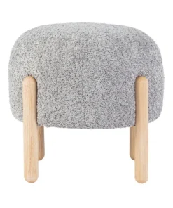 Bizzotto Sgabelli>SGABELLO EFFETTO BOUCLE' GRIGIO CHIARO - DAYLA