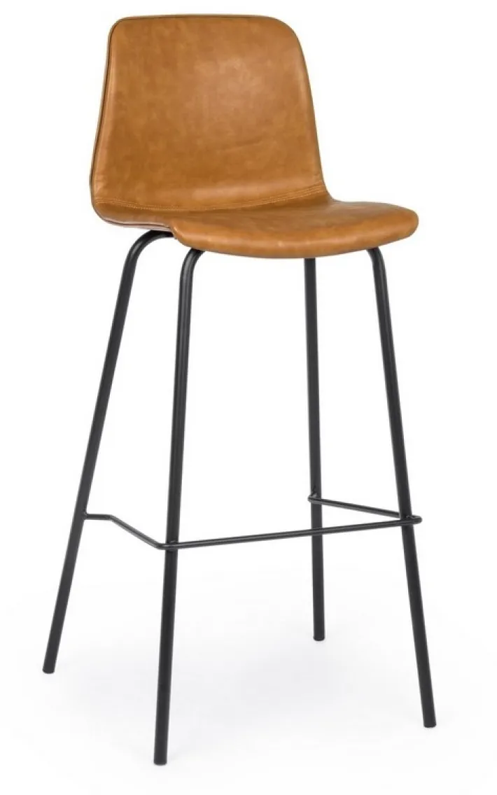 Bizzotto Sgabelli Bar>SGABELLO IN ECOPELLE COLOR CUOIO - KYRA