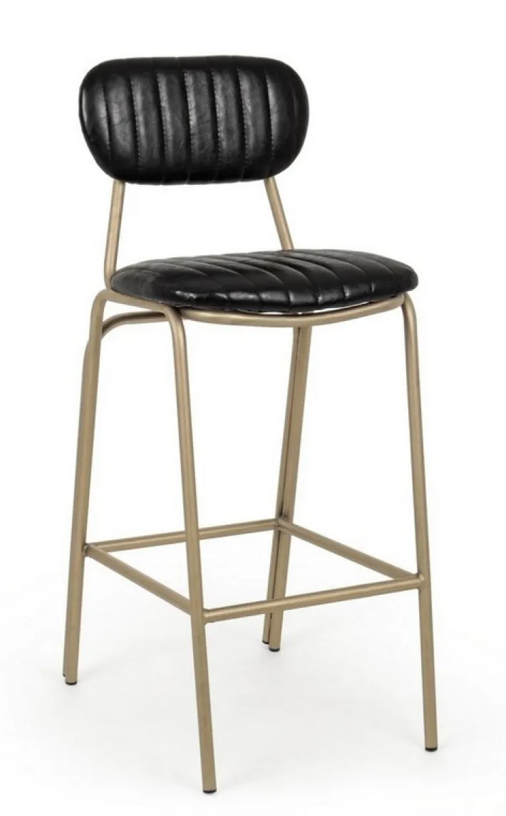 Bizzotto Sgabelli Bar>SGABELLO IN ECOPELLE NERO - ADDY