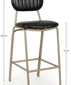 Bizzotto Sgabelli Bar>SGABELLO IN ECOPELLE NERO - ADDY