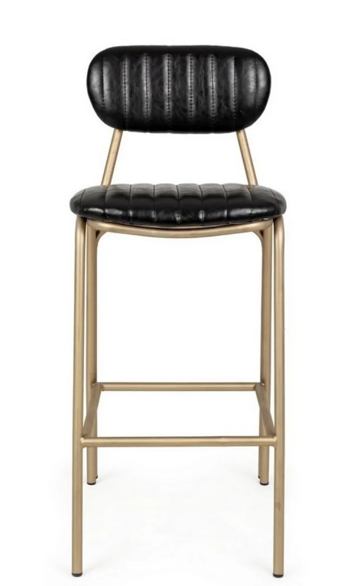 Bizzotto Sgabelli Bar>SGABELLO IN ECOPELLE NERO - ADDY