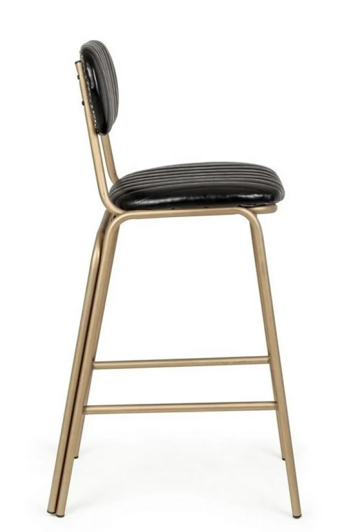 Bizzotto Sgabelli Bar>SGABELLO IN ECOPELLE NERO - ADDY