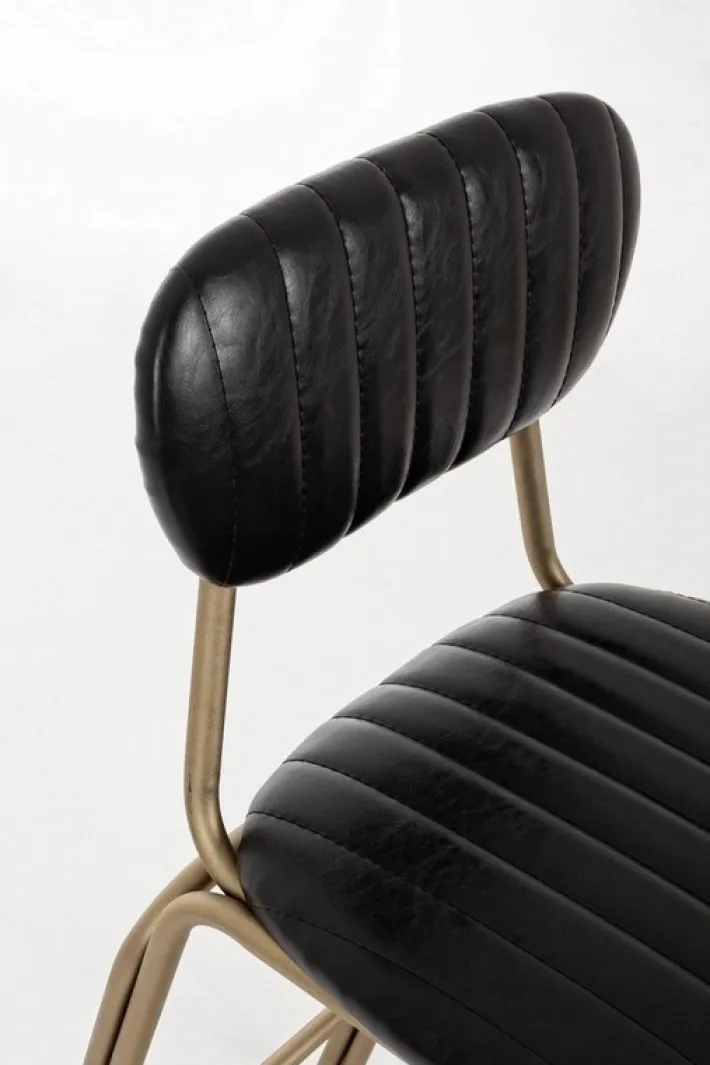 Bizzotto Sgabelli Bar>SGABELLO IN ECOPELLE NERO - ADDY