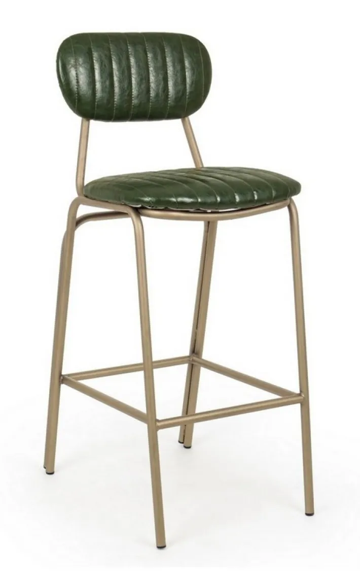 Bizzotto Sgabelli Bar>SGABELLO IN ECOPELLE VERDE SCURO - ADDY