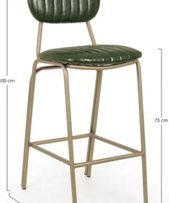 Bizzotto Sgabelli Bar>SGABELLO IN ECOPELLE VERDE SCURO - ADDY