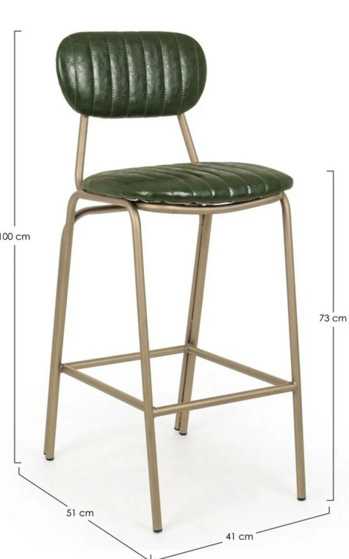 Bizzotto Sgabelli Bar>SGABELLO IN ECOPELLE VERDE SCURO - ADDY