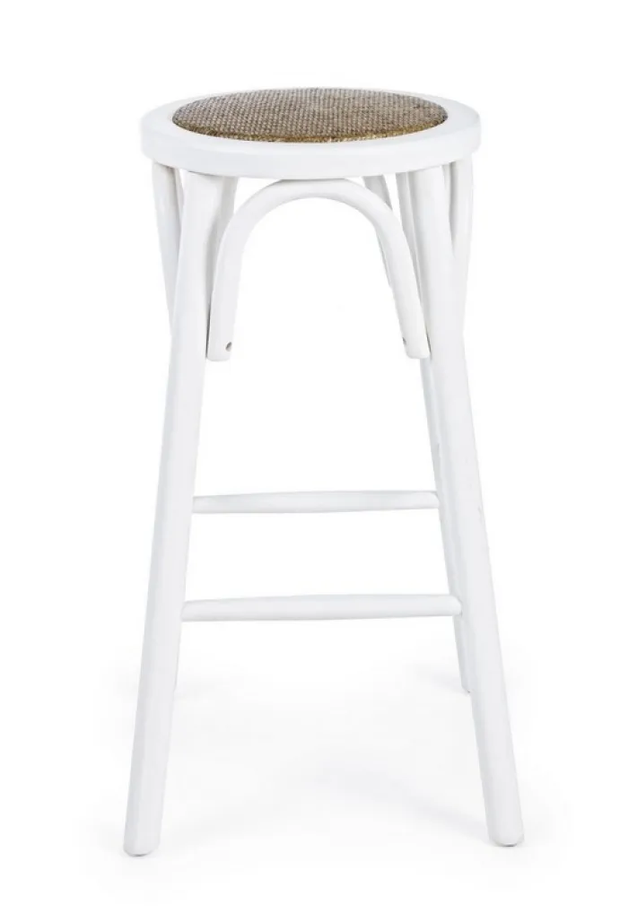 Bizzotto Sgabelli Bar>SGABELLO IN LEGNO BIANCO - CIRCLE