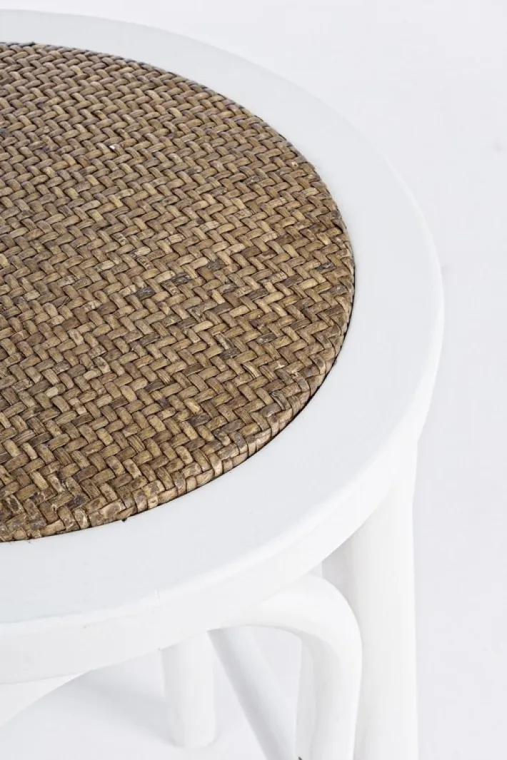 Bizzotto Sgabelli Bar>SGABELLO IN LEGNO BIANCO - CIRCLE