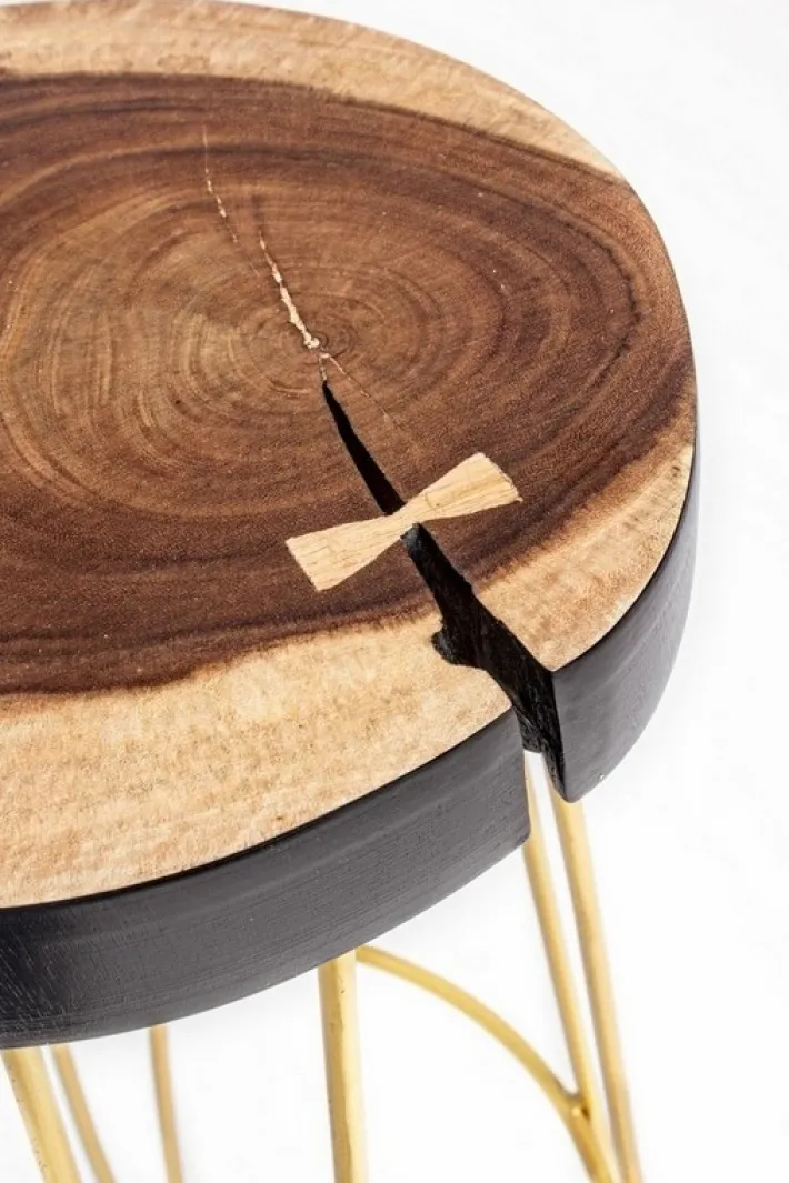 Bizzotto Sgabelli Bar>SGABELLO IN LEGNO COLOR ORO - RAKEL