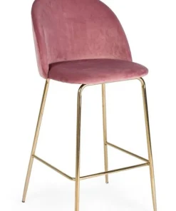 Bizzotto Sgabelli Bar>SGABELLO IN VELLUTO BLUSH - CARRY