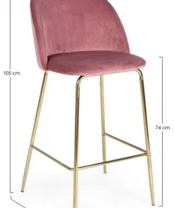 Bizzotto Sgabelli Bar>SGABELLO IN VELLUTO BLUSH - CARRY