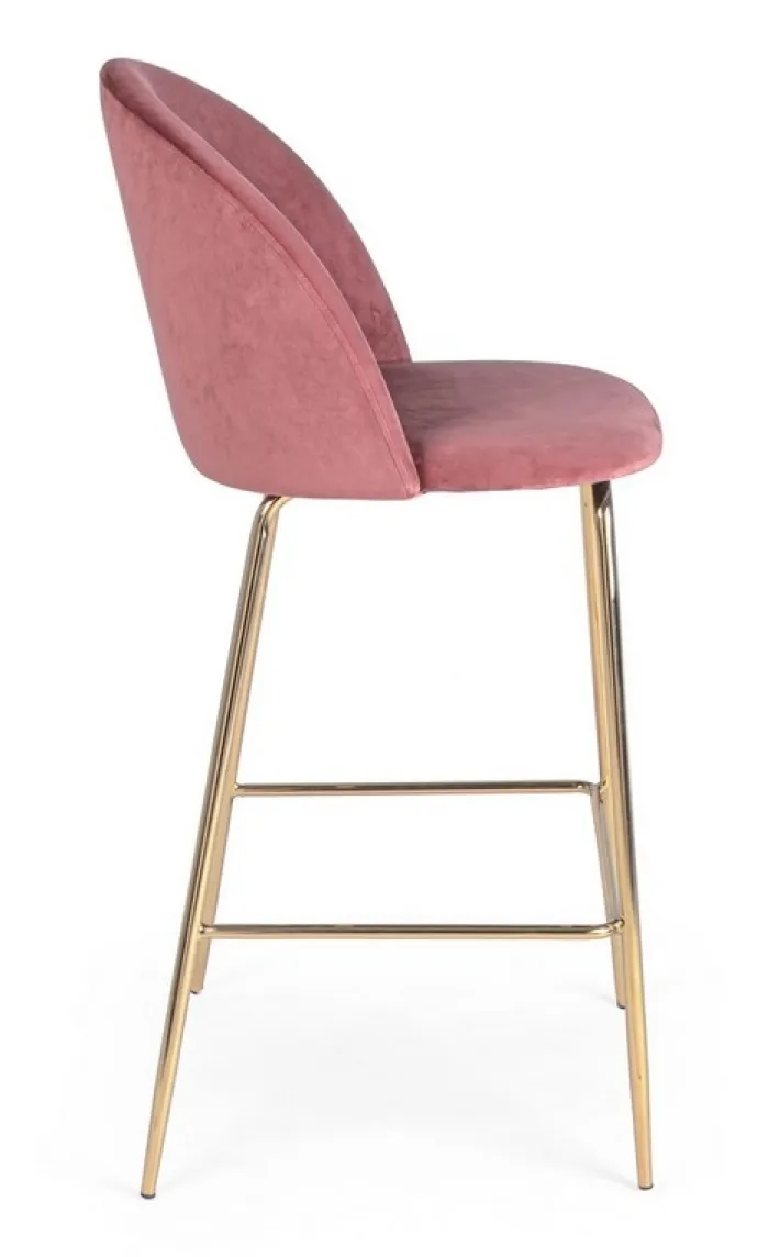 Bizzotto Sgabelli Bar>SGABELLO IN VELLUTO BLUSH - CARRY