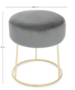 Bizzotto Sgabelli>SGABELLO IN VELLUTO GRIGIO - CLARISSA