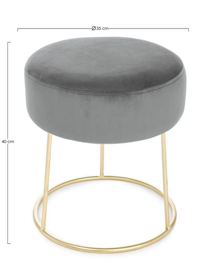 Bizzotto Sgabelli>SGABELLO IN VELLUTO GRIGIO - CLARISSA