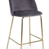 Bizzotto Sgabelli Bar>SGABELLO IN VELLUTO GRIGIO SCURO - CARRY