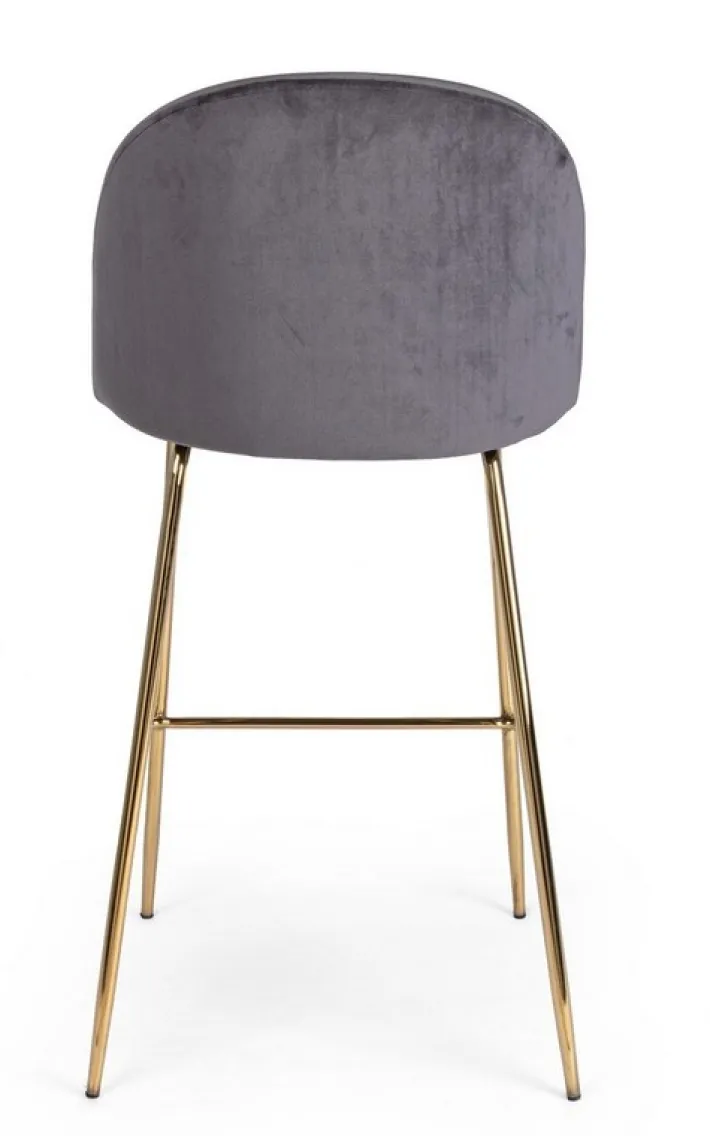 Bizzotto Sgabelli Bar>SGABELLO IN VELLUTO GRIGIO SCURO - CARRY