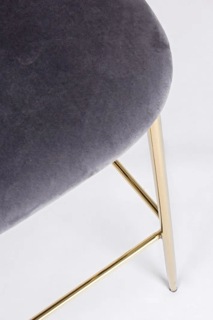 Bizzotto Sgabelli Bar>SGABELLO IN VELLUTO GRIGIO SCURO - CARRY