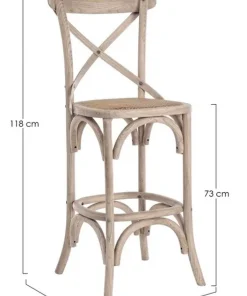 Bizzotto Sgabelli Bar>SGABELLOBAR IN LEGNO GRIGIO NATURALE - CROSS