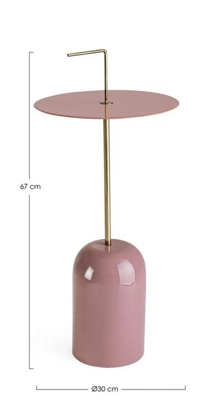 Bizzotto Tavolini>TAVOLINO IN ACCIAIO ROSA D30 - TULASI