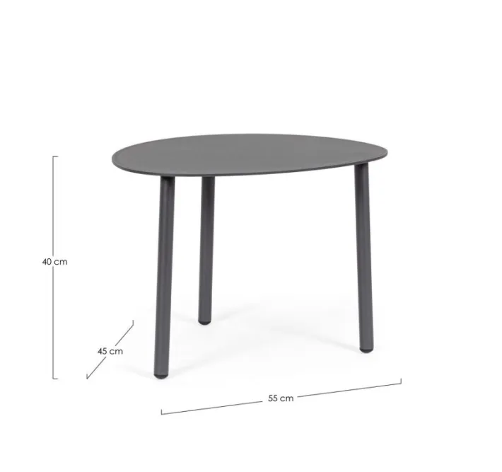 Bizzotto Tavolini>TAVOLINO IN ALLUMINIO ANTRACITE QS22 - SPARKY