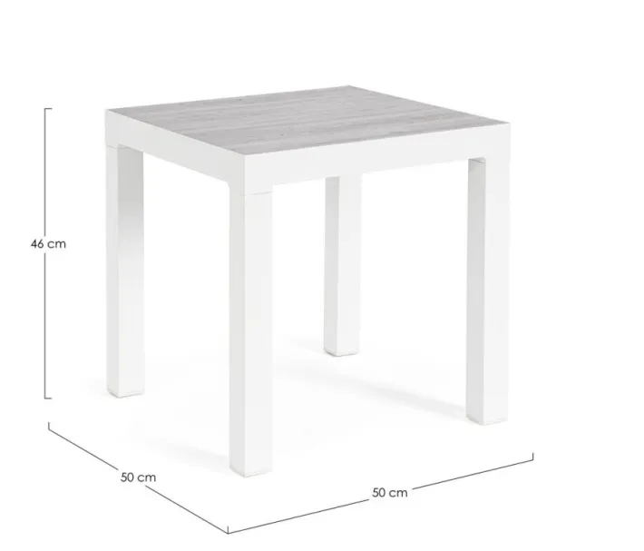 Bizzotto Tavolini>TAVOLINO IN ALLUMINIO BIANCO JX11 - KLEDI