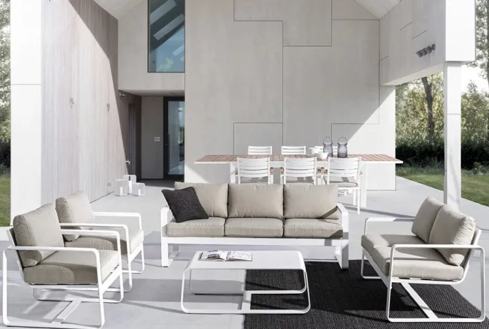 Bizzotto Tavolini>TAVOLINO IN ALLUMINIO BIANCO YK11 - MERRIGAN