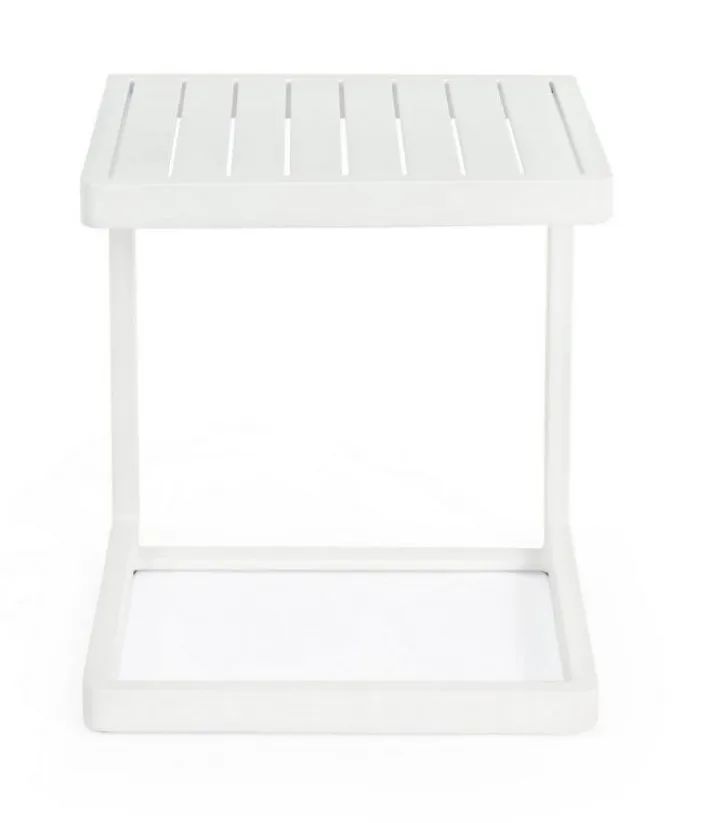 Bizzotto Tavolini>TAVOLINO IN ALLUMINIO BIANCO CX21 - KONNOR