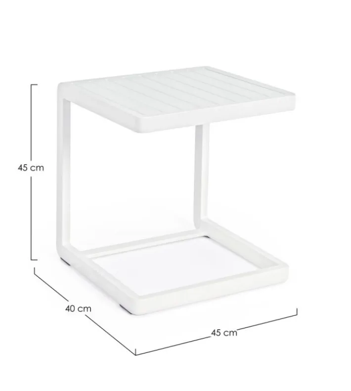 Bizzotto Tavolini>TAVOLINO IN ALLUMINIO BIANCO CX21 - KONNOR