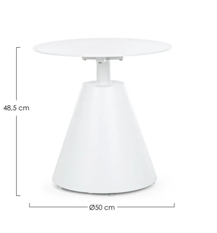 Bizzotto Tavolini>TAVOLINO IN ALLUMINIO D50 BIANCO XK04- ALOHA
