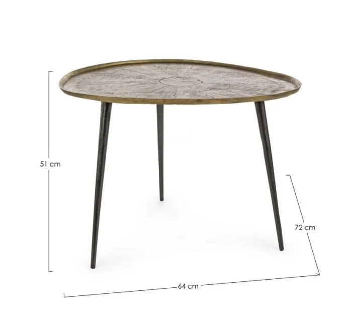 Bizzotto Tavolini>TAVOLINO IN ALLUMINIO 64X72 - KARIMA