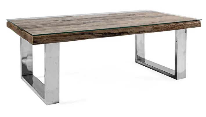 Bizzotto Tavolini>TAVOLINO IN LEGNO CON VETRO 110X60 - STANTON