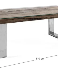 Bizzotto Tavolini>TAVOLINO IN LEGNO CON VETRO 110X60 - STANTON