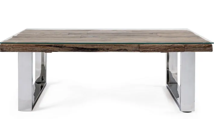 Bizzotto Tavolini>TAVOLINO IN LEGNO CON VETRO 110X60 - STANTON