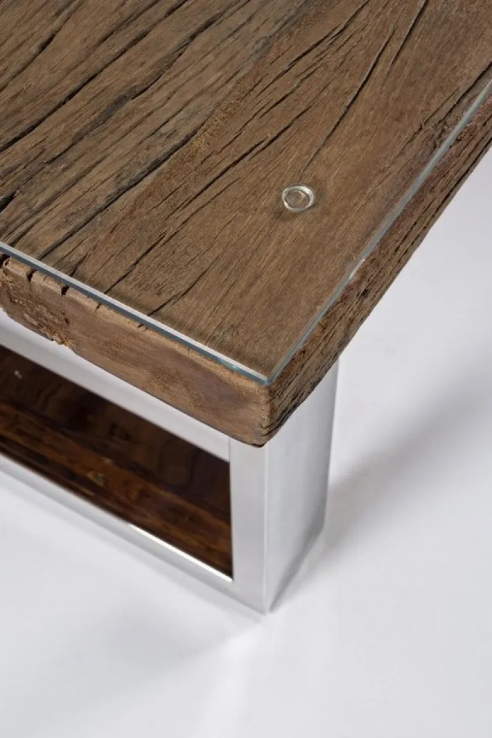 Bizzotto Tavolini>TAVOLINO IN LEGNO CON VETRO 110X60 - STANTON