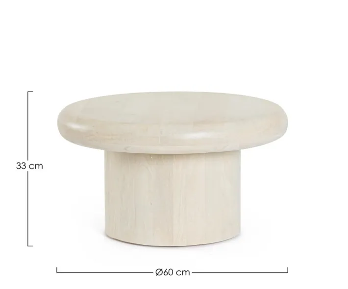 Bizzotto Tavolini>TAVOLINO IN LEGNO NATURALE D60 - LOPEZ