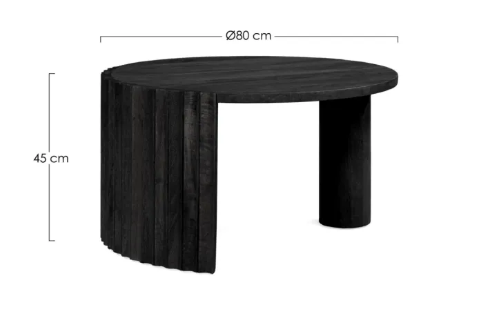 Bizzotto Tavolini>TAVOLINO IN LEGNO NERO D80 - ORISSA