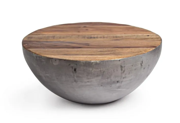 Bizzotto Tavolini>TAVOLINO IN LEGNO RICICLATO GRIGIO D70 - LANCASTER