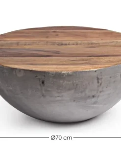 Bizzotto Tavolini>TAVOLINO IN LEGNO RICICLATO GRIGIO D70 - LANCASTER