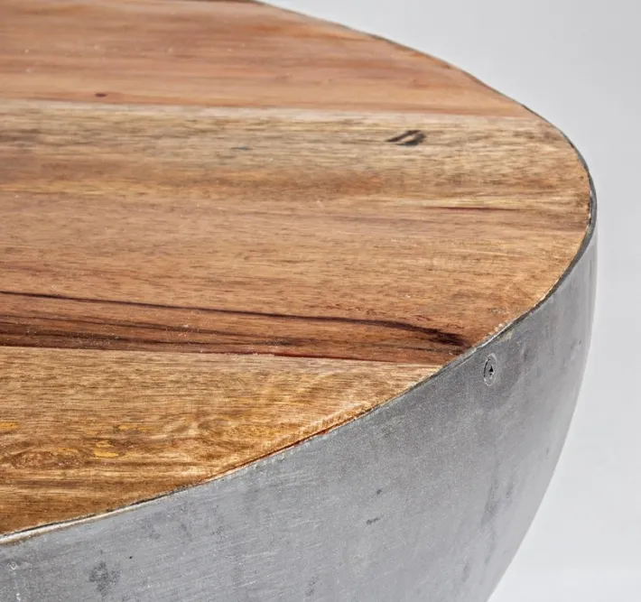 Bizzotto Tavolini>TAVOLINO IN LEGNO RICICLATO GRIGIO D70 - LANCASTER