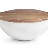 Bizzotto Tavolini>TAVOLINO IN LEGNO RICICLATO BIANCO D70 - LANCASTER