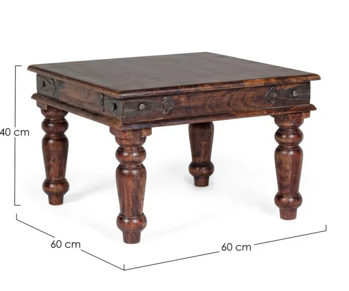 Bizzotto Tavolini>TAVOLINO IN LEGNO 60X60 - JAIPUR