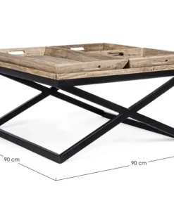 Bizzotto Tavolini>TAVOLINO IN LEGNO 90X90 - TRAY