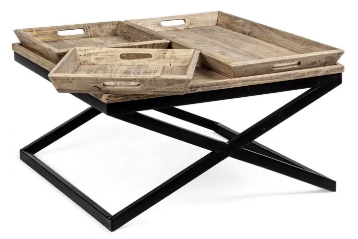 Bizzotto Tavolini>TAVOLINO IN LEGNO 90X90 - TRAY