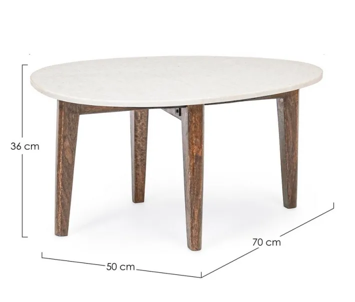 Bizzotto Tavolini>TAVOLINO IN MARMO 70X50 - SYLVESTER