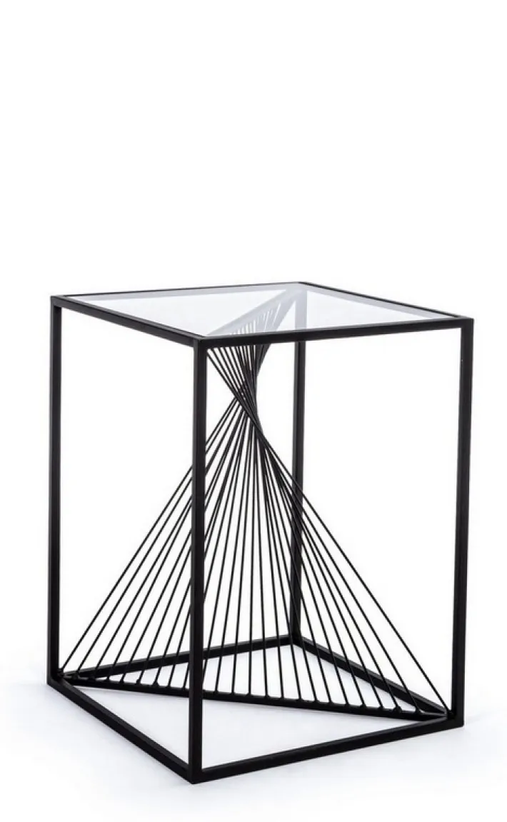 Bizzotto Tavolini>TAVOLINO IN METALLO 40X40 - ESPIRAL