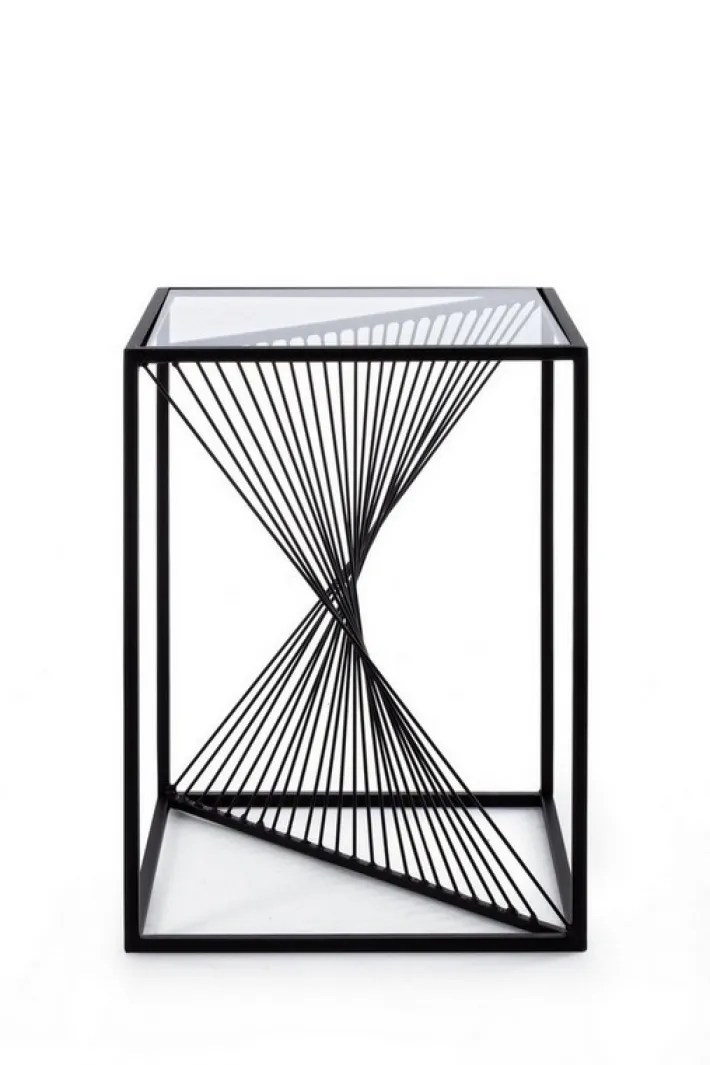 Bizzotto Tavolini>TAVOLINO IN METALLO 40X40 - ESPIRAL