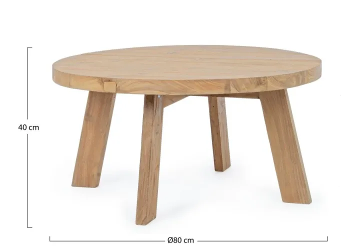 Bizzotto Tavolini>TAVOLINO IN TEAK RICICLATO D80 - BOLIVAR FSC